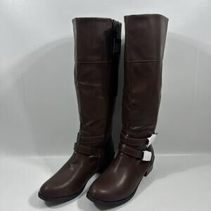 Arizona Jean Co AZ Denver Boots Womens Size 9.5 Brown Knee Riding Memory Foam